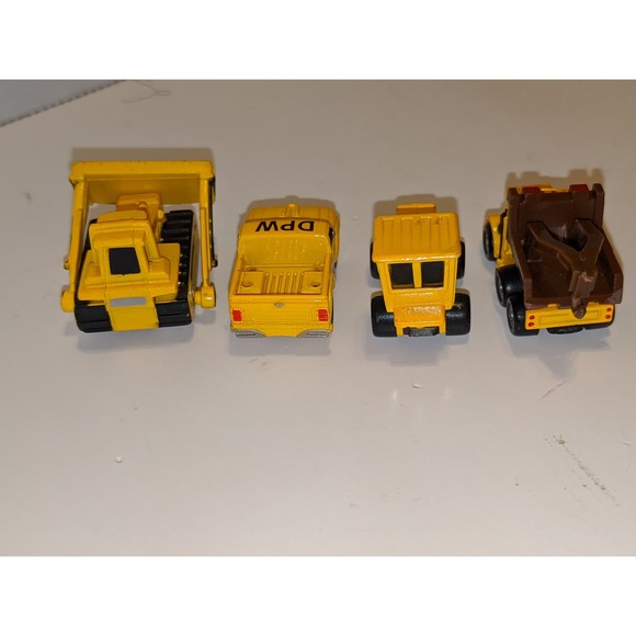 Lot 4 Vintage Galoob Micro Machines Construction Trucks Yellow Black - Picture 7 of 9